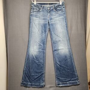 7 For All Mankind Jeans Womens 32 Low Rise Ginger Flare Cotton Blend Stretch